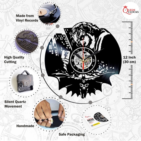 Joker Batman Vinyl Clock Decor DC Dark Knight Gift - Picture 2 of 2